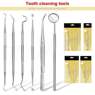 6pcs Instrumentos Odontológicos Ortodônticos Limpeza Dentária Cuidados Orais Kit de Ferramentas Dentárias
