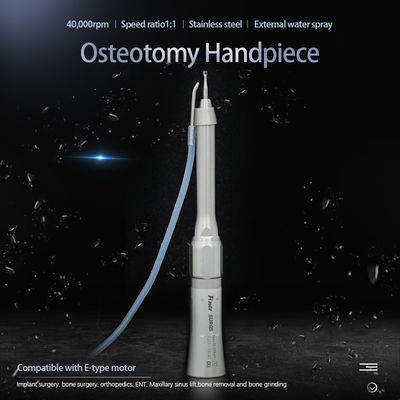 Peça de mão reta angular cirúrgica odontológica Peça de mão de osteotomia de 20 graus 1:1 Acionamento direto para brocas cirúrgicas