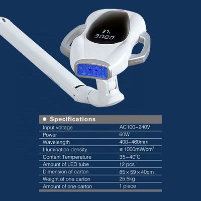 Máquina prática de clareamento dental de 60 W para dentes com comprimento de onda 400-460NM