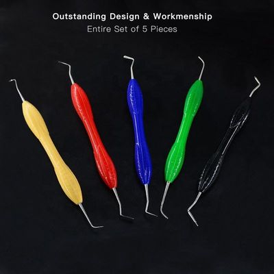 Instrumentos cirúrgicos odontológicos multicoloridos portáteis práticos para obturação composta