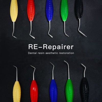 Instrumentos cirúrgicos odontológicos multicoloridos portáteis práticos para obturação composta