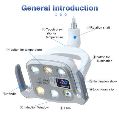 Iluminação dental dobro 8000-30000Lx da luz da cadeira da temperatura de cor