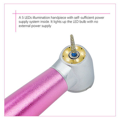 Pulverizador de água 5 Handpiece de alta velocidade dental com rolamento cerâmico leve de cinco diodos emissores de luz