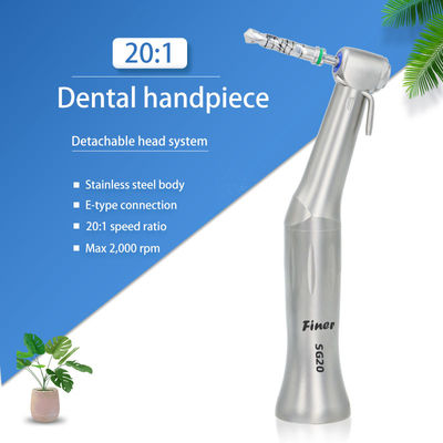 20/1 de implante dental de baixa velocidade destacável das ferramentas do implante dental contra o ângulo Handpiece de aço inoxidável
