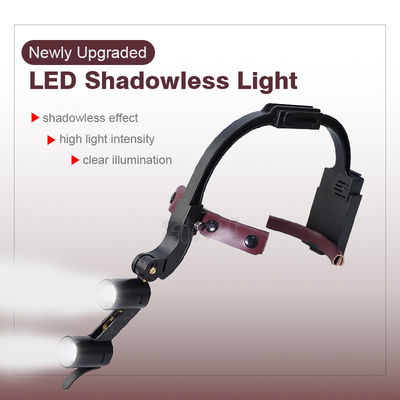 Lupas binoculares conduzidas dentais ajustáveis 2.5x 3.5x do farol da faixa