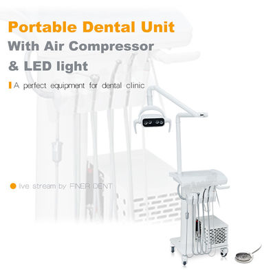 Lâmpada LED de bandeja dentária operar unidade dentária portátil com compressor de ar