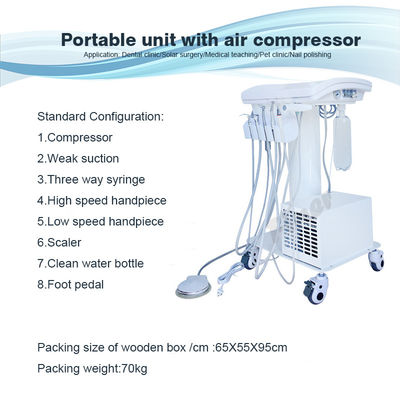 540W Foot Switch Unit Dental Com Compressor de Ar Sucção Tri-Way Seringa Scaler Handpiece