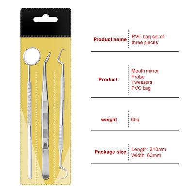 3pcs de aço inoxidável Instrumentos dentários ortodônticos Espelho da boca Ferramentas dentárias
