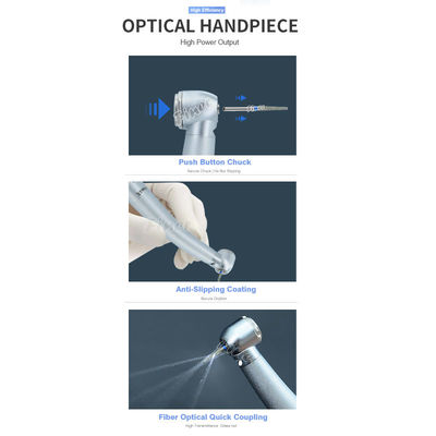 Spray de água Fibra óptica Dental Handpiece Turbina de ar com Quadruplo de alta velocidade