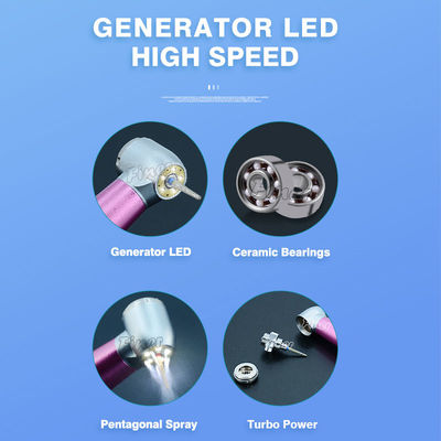 Dental 5 LED Dental Handpiece de alta velocidade Airotor Handpiece Dental Handpiece
