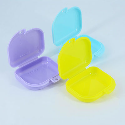 Caixa de retentor de UV ortodôntico personalizado de plástico colorido Caixa de armazenamento de próteses dentárias de plástico Caixa de retentor dental