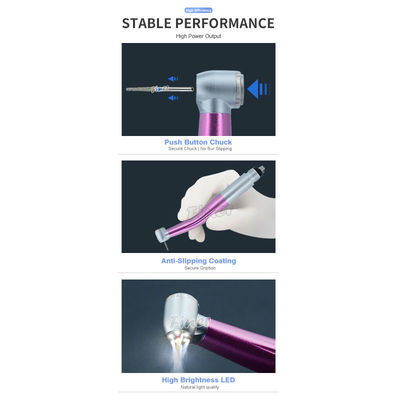 Peça de mão de turbina de ar colorida de cinco LED Light Peça de mão dental de alta velocidade