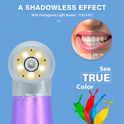Peça de mão de turbina de ar colorida de cinco LED Light Peça de mão dental de alta velocidade