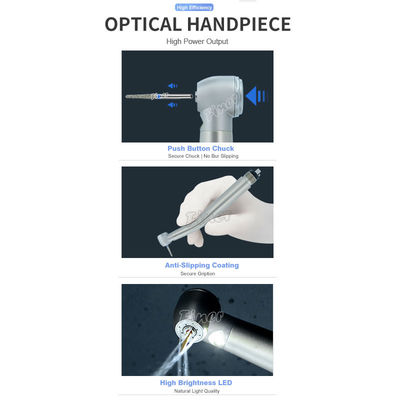 Equipamento de odontologia Turbina de alta velocidade Dental Fast Handpiece com luz LED gerador