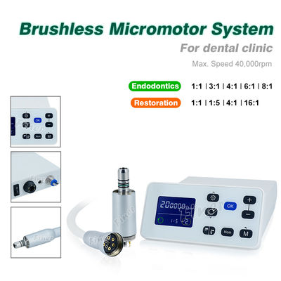 40000rpm Iluminação LED Dental Unidade de Micro Motor Elétrico Sem escova