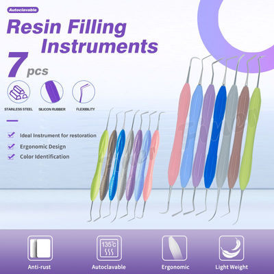 Conjunto de instrumentos de enchimento de resina de compostos dentários